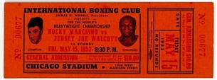 1953 Rocky Marciano Vs. Jersey Joe Walcott Original Boxing Ticket